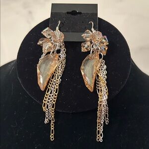 Elegant Gold and Silver Dangle Earrings